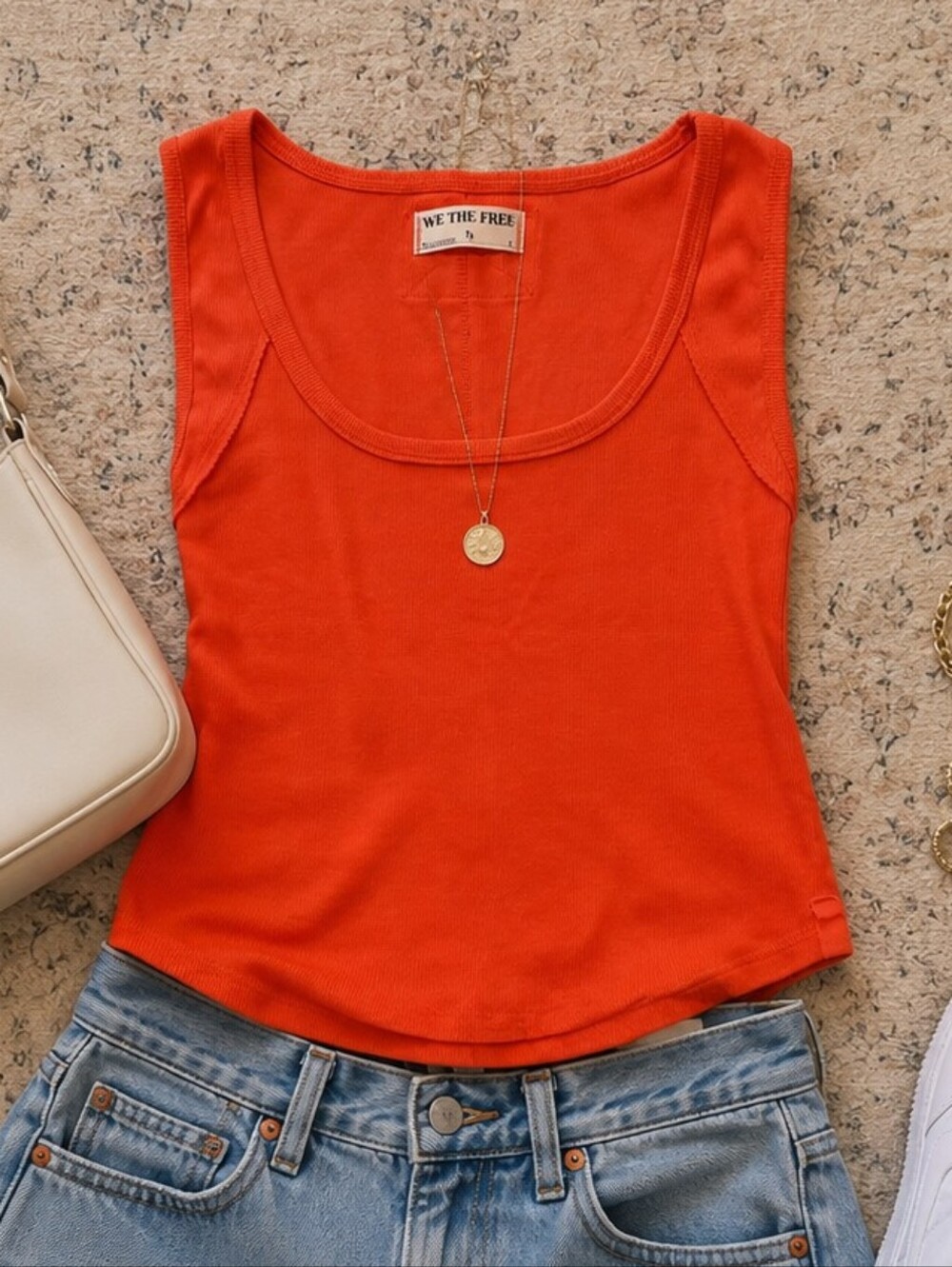 WE THE FREE by Free People orange Top Size small